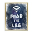 thumbnail image 1 of Stupell Industries Fear The Lag Gamer Splash Gold Framed Floater Canvas Wall Art, design by Marcus Prime, 1 of 9