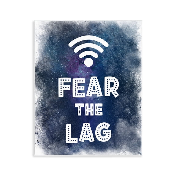Stupell Industries Fear The Lag Gamer Splash Wall Plaque Art, design by Marcus Prime