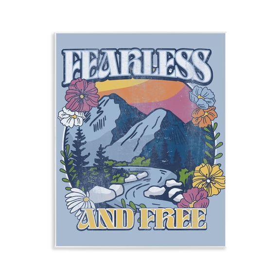 Stupell Industries Fearless And Free Mountains Wall Plaque Art design by Jedco Brands, Inc., 14 x 11