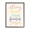 thumbnail image 1 of Stupell Industries Fearless Motivational Words Phrase Rainbow Calligraphy List Graphic Art Black Framed Art Print Wall Art, Design by Heather McLaughlin, 1 of 5