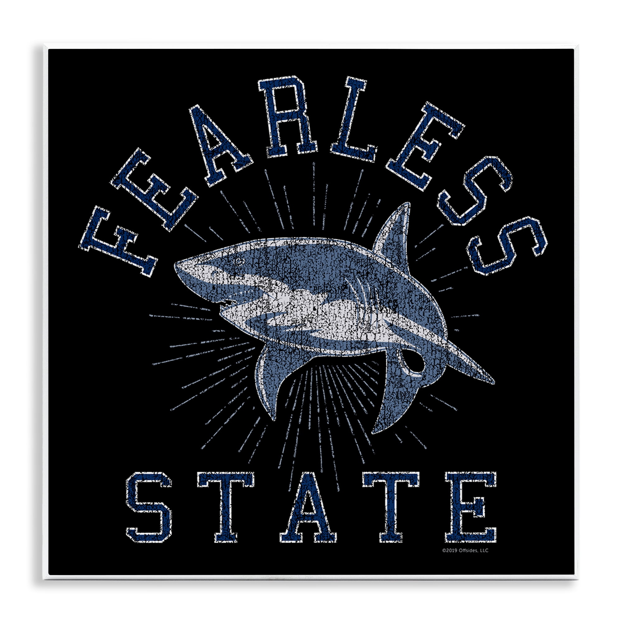 Stupell Industries Fearless State Shark Animals Painting Unframed Art Print Wall Art, 12 x 12