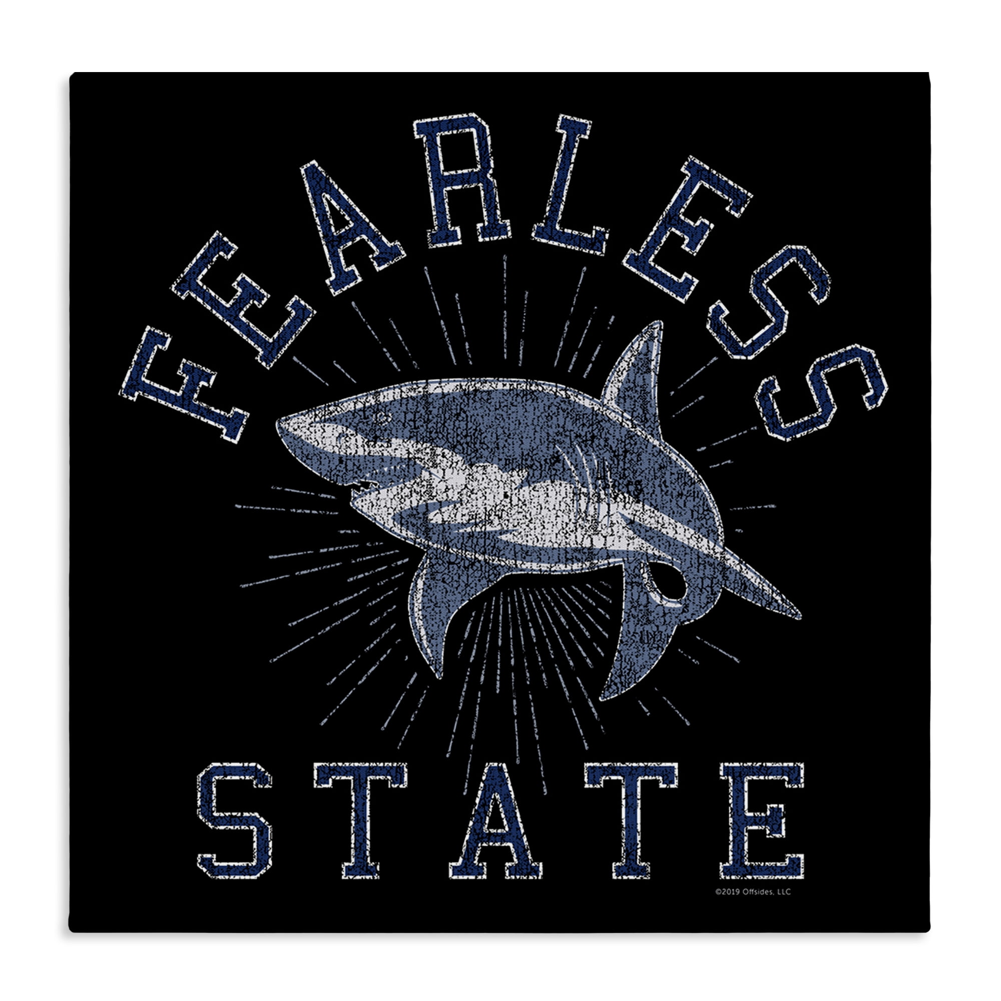 Stupell Industries Fearless State Shark Animals Painting Wrapped Canvas Art Print Wall Art, 24 x 24