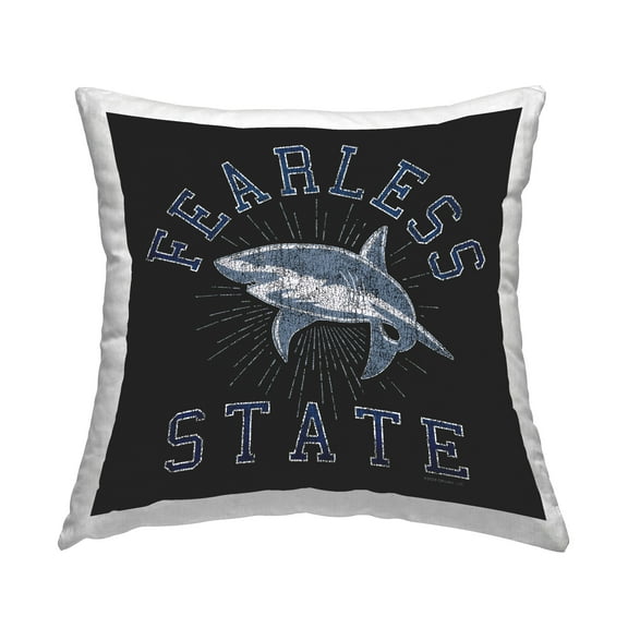 Stupell Industries Fearless State Shark Decorative Printed Throw Pillow Design by Spirit Animals/Life Is High.