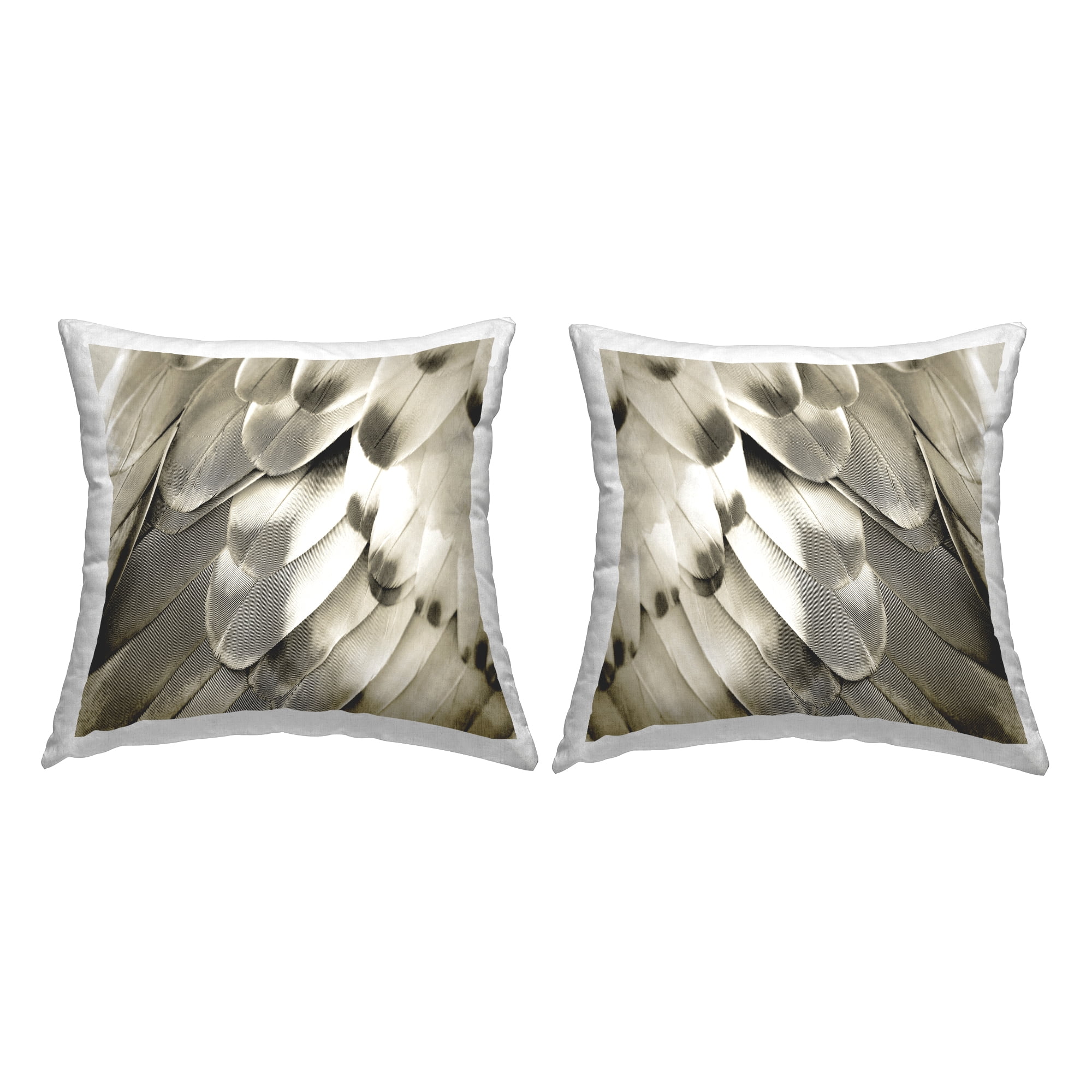 Stupell Industries Feather Details Bird Wings Decorative Printed Throw Pillow Design by Julia Bosco.
