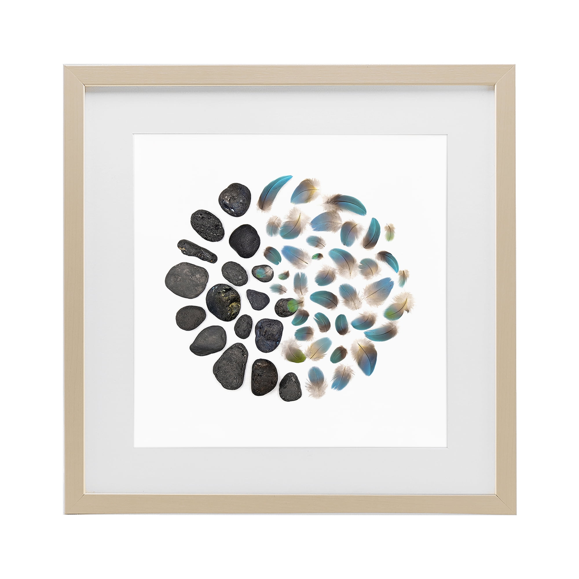 Stupell Industries Feathers & Rocks Collection Birch Framed Print Under Glass, design by Beth Adoette