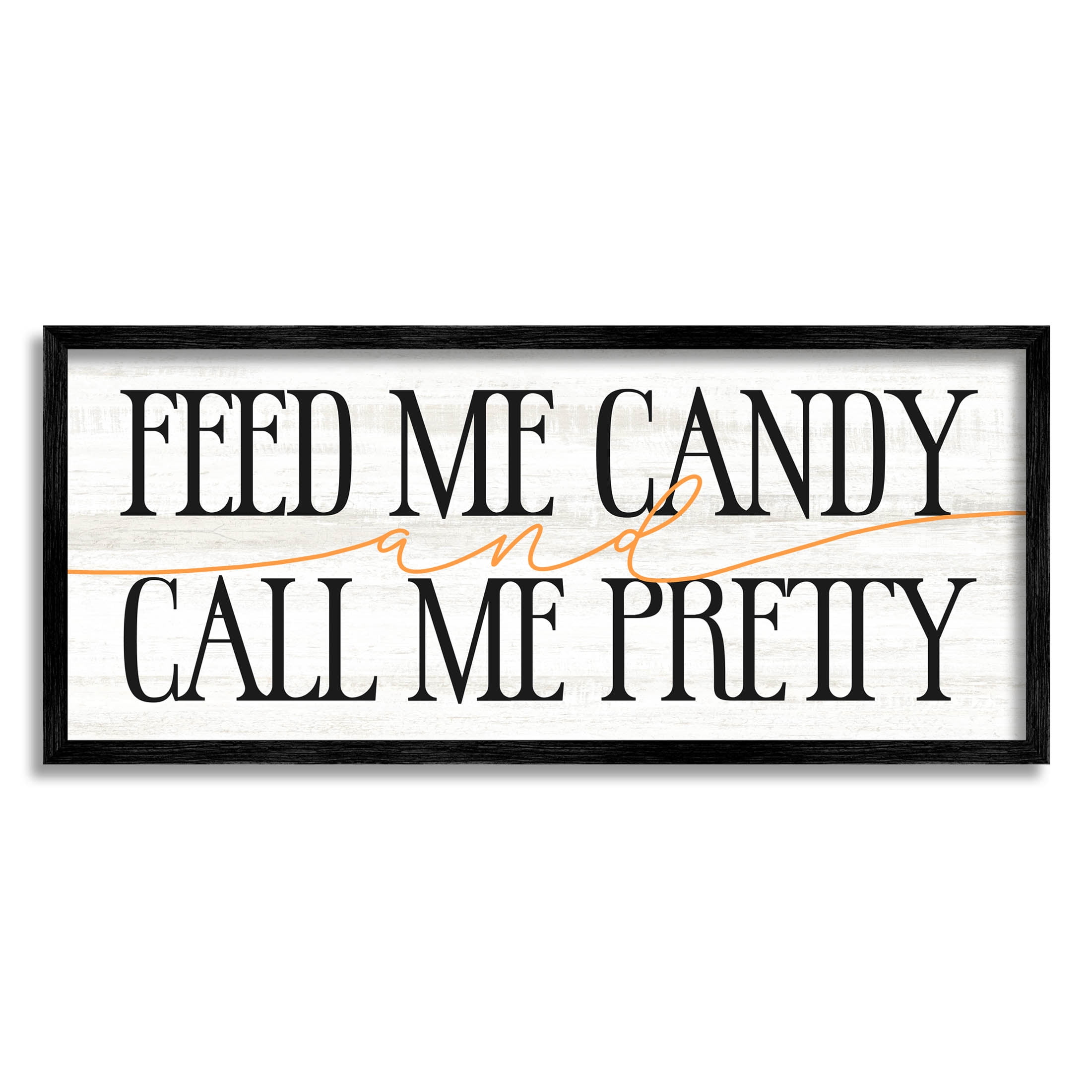 Stupell Industries Feed Me Candy & Call Me Pretty Graphic Art Black Framed Art Print Wall Art, Design by Lil' Rue