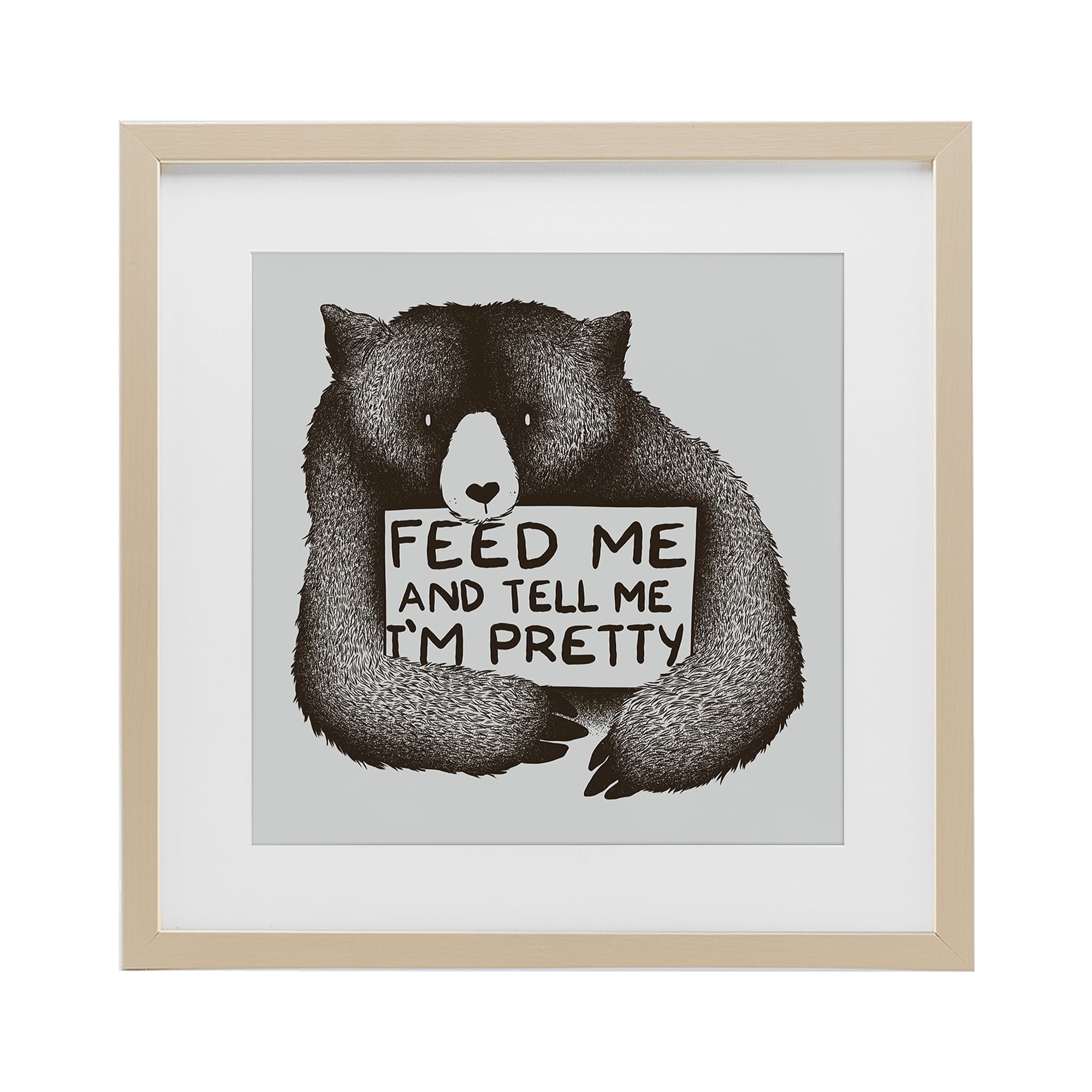 Stupell Industries Feed & Tell Me I'm Pretty Birch Framed Print Under Glass, design by Tobe Fonseca