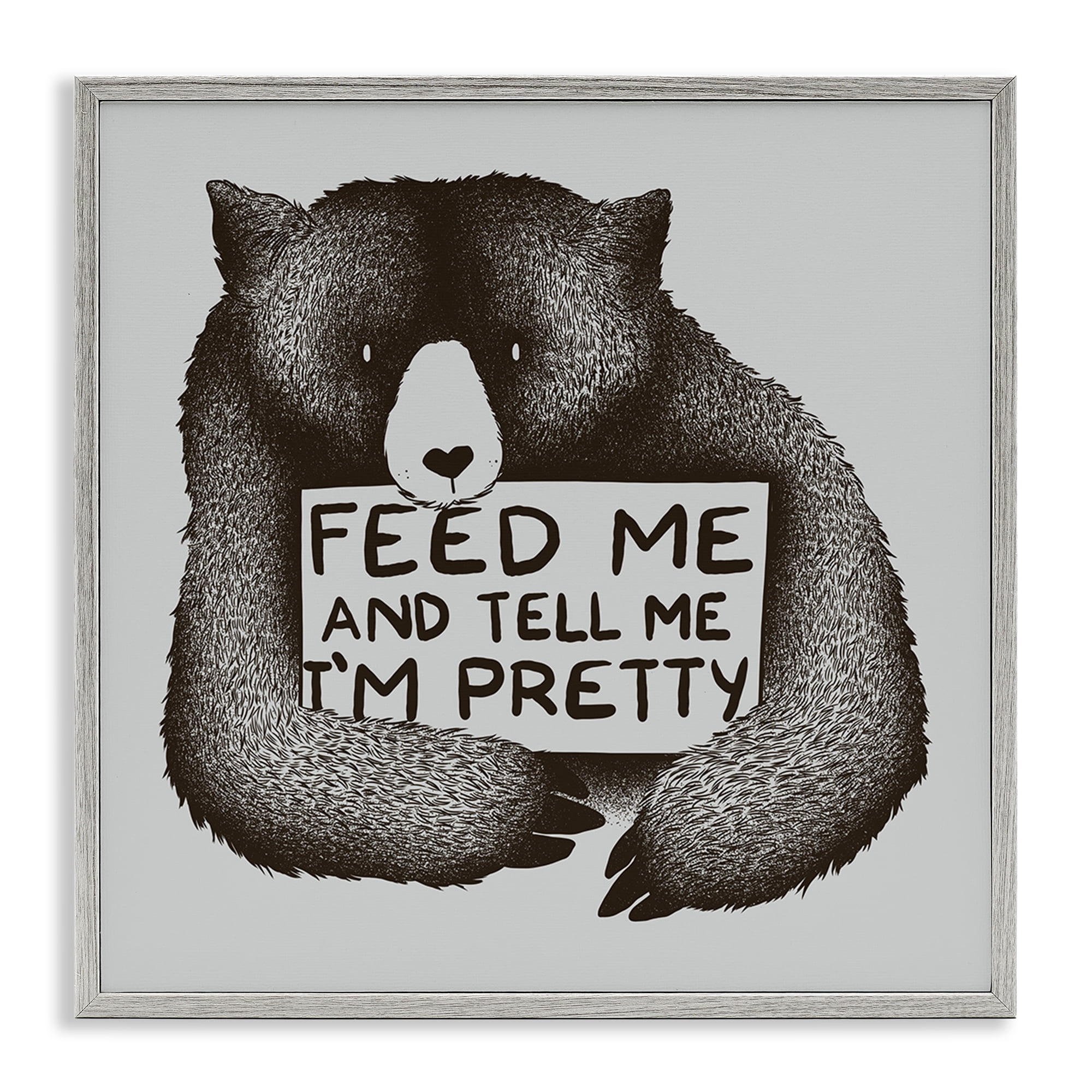 Stupell Industries Feed & Tell Me I'm Pretty Gray Framed Giclee Art, design by Tobe Fonseca