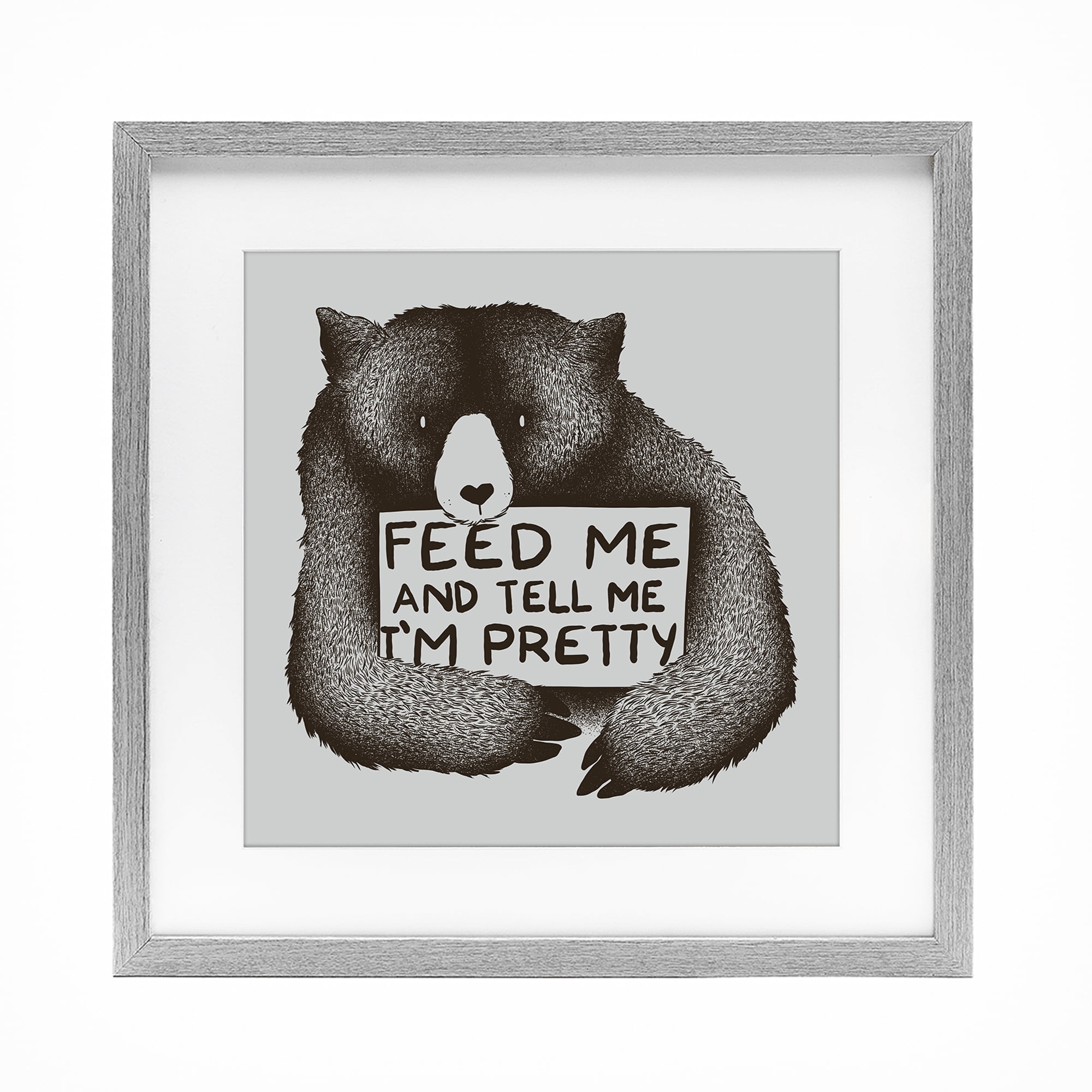 Stupell Industries Feed & Tell Me I'm Pretty Gray Framed Print Under Glass, design by Tobe Fonseca