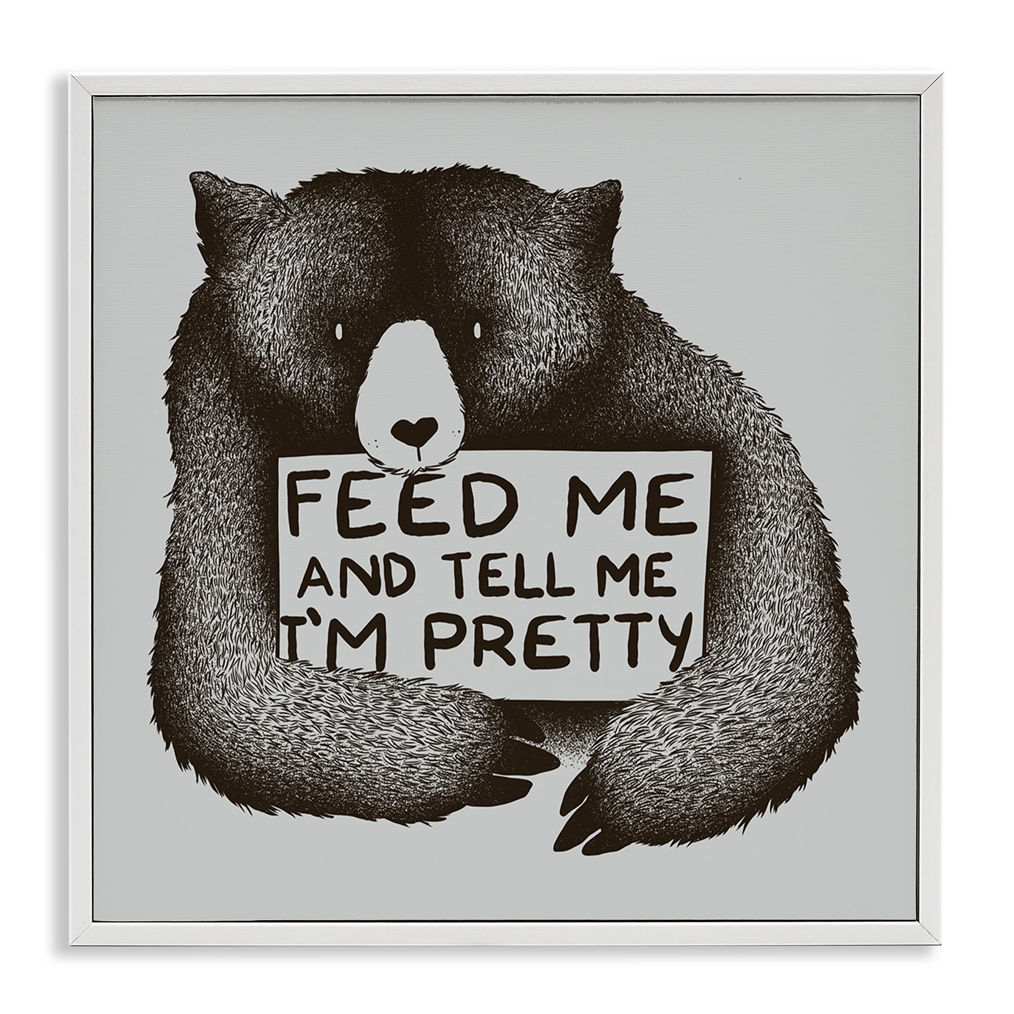 Stupell Industries Feed & Tell Me I'm Pretty White Framed Giclee Art, design by Tobe Fonseca