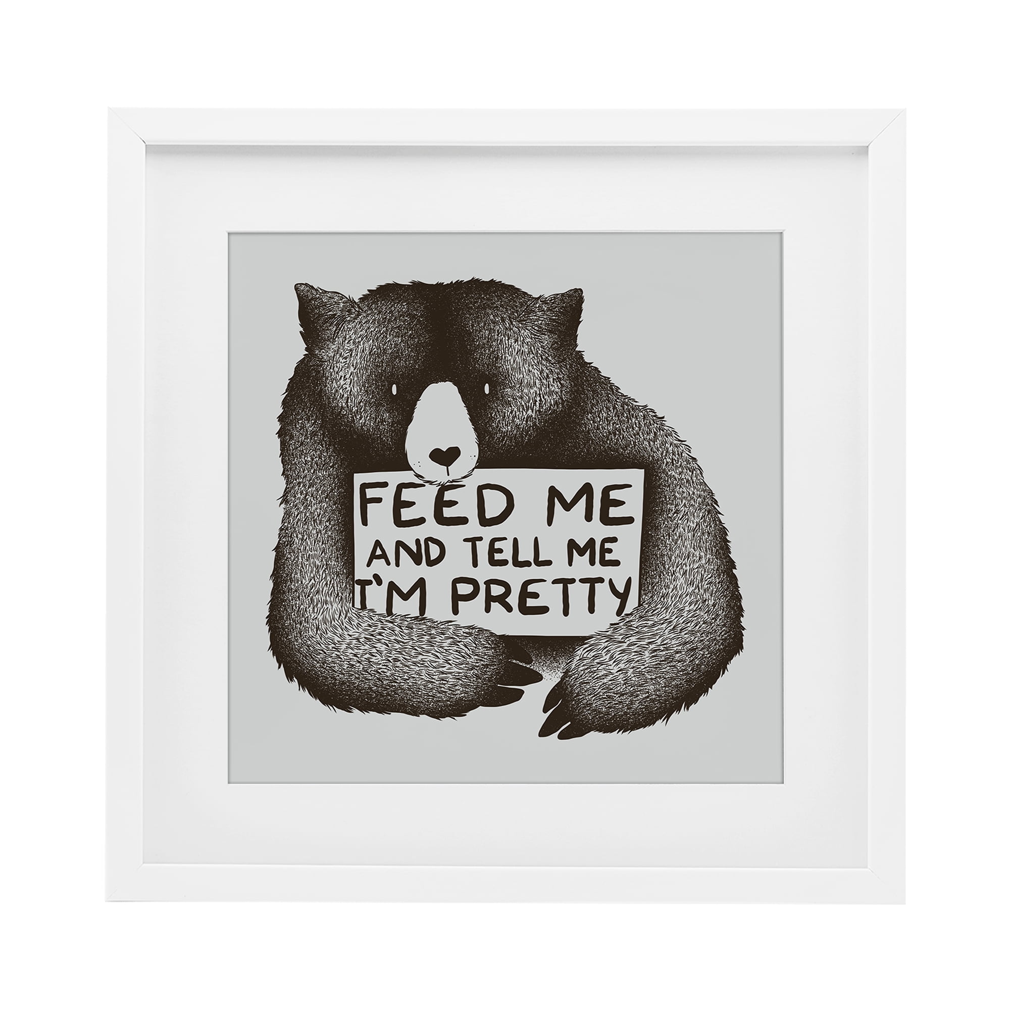 Stupell Industries Feed & Tell Me I'm Pretty White Framed Print Under Glass, design by Tobe Fonseca