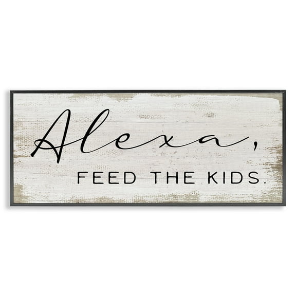 Stupell Industries Feed The Kids Humor Typography Painting Black Framed Art Print Wall Art, 24 x 10