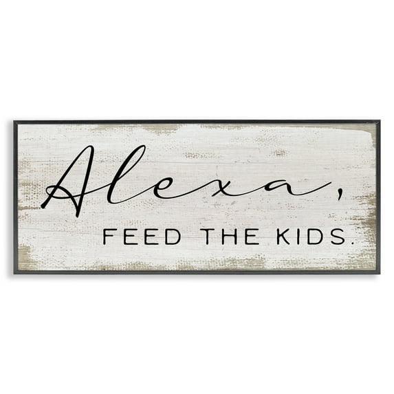 Stupell Industries Feed The Kids Humor Typography Painting Black Framed Art Print Wall Art, 24 x 10