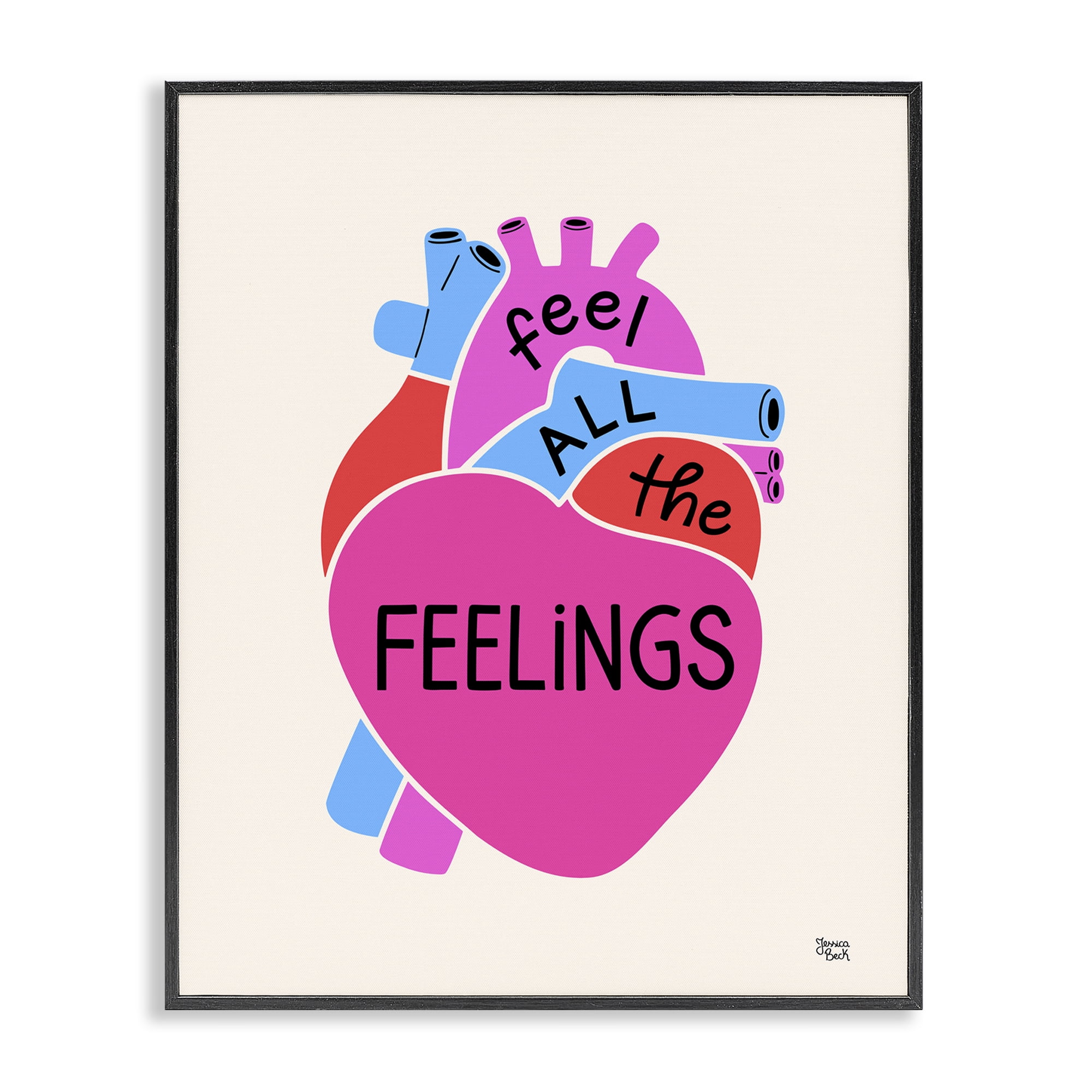 Stupell Industries Feel All The Feelings Text & Numbers Painting Black Framed Art Print Wall Art, 24 x 30