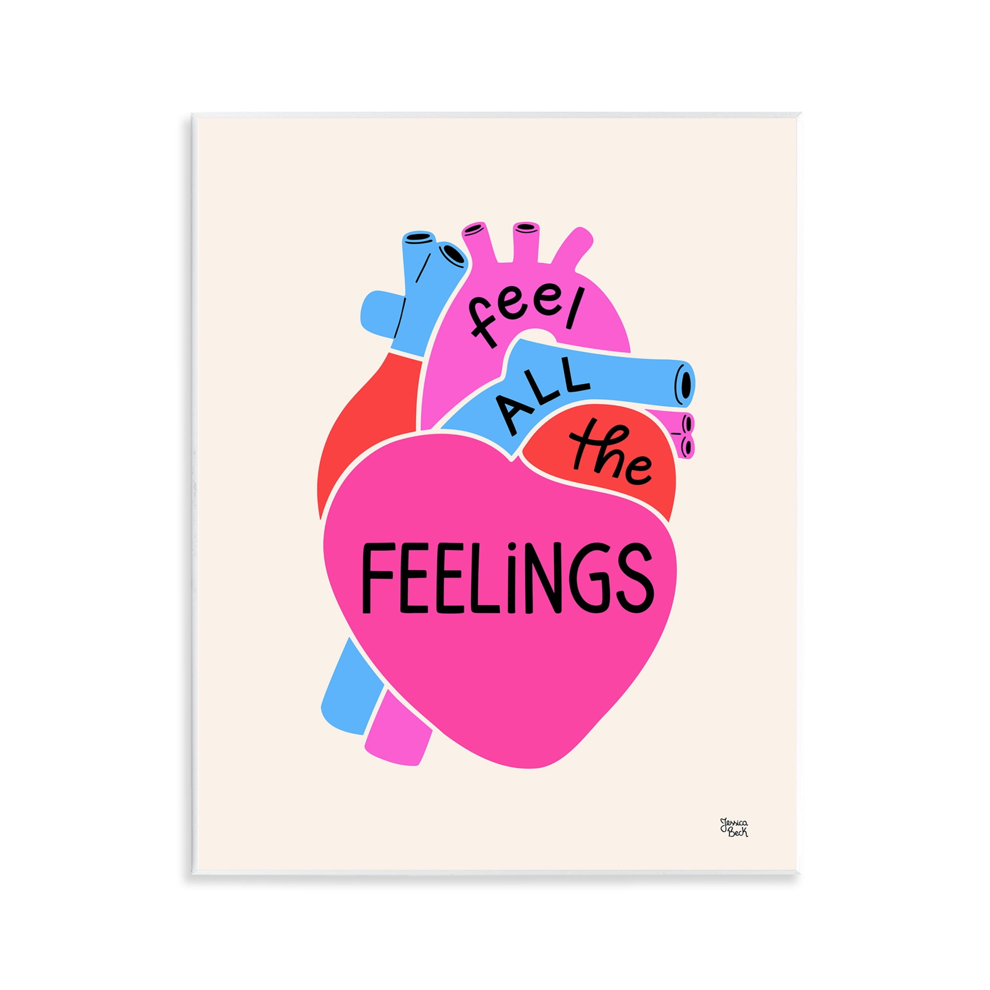 Stupell Industries Feel All The Feelings Text & Numbers Painting Unframed Art Print Wall Art, 11 x 14