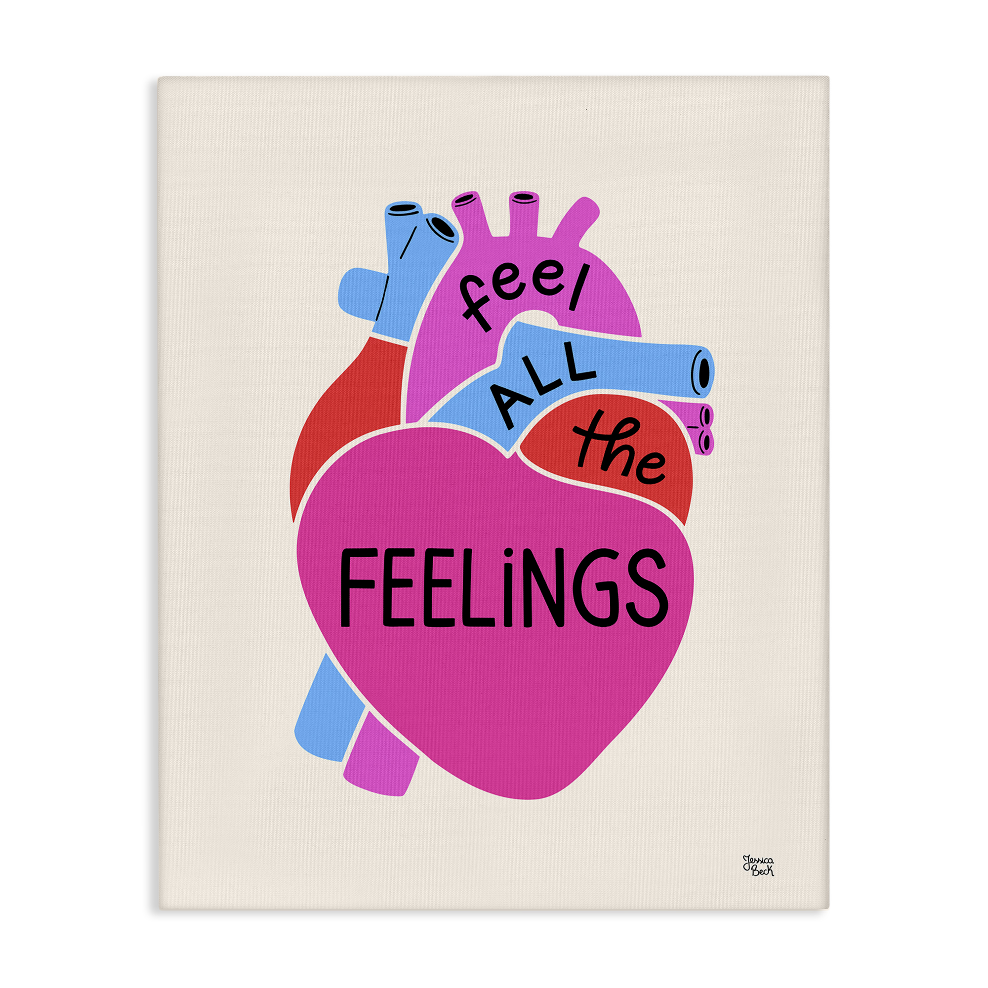 Stupell Industries Feel All The Feelings Text & Numbers Painting Wrapped Canvas Art Print Wall Art, 24 x 30