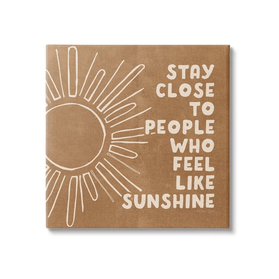 Stupell Industries Feel Like Sunshine Supportive Friendship Boho Sun Rays Graphic Art Gallery Wrapped Canvas Print Wall Art, Design by Susan Ball
