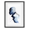 thumbnail image 1 of Stupell Industries Modern Feeling Blue Portrait Silhouette Black Framed Print Under Glass, 14 x 20, by Simone Elum, 1 of 8