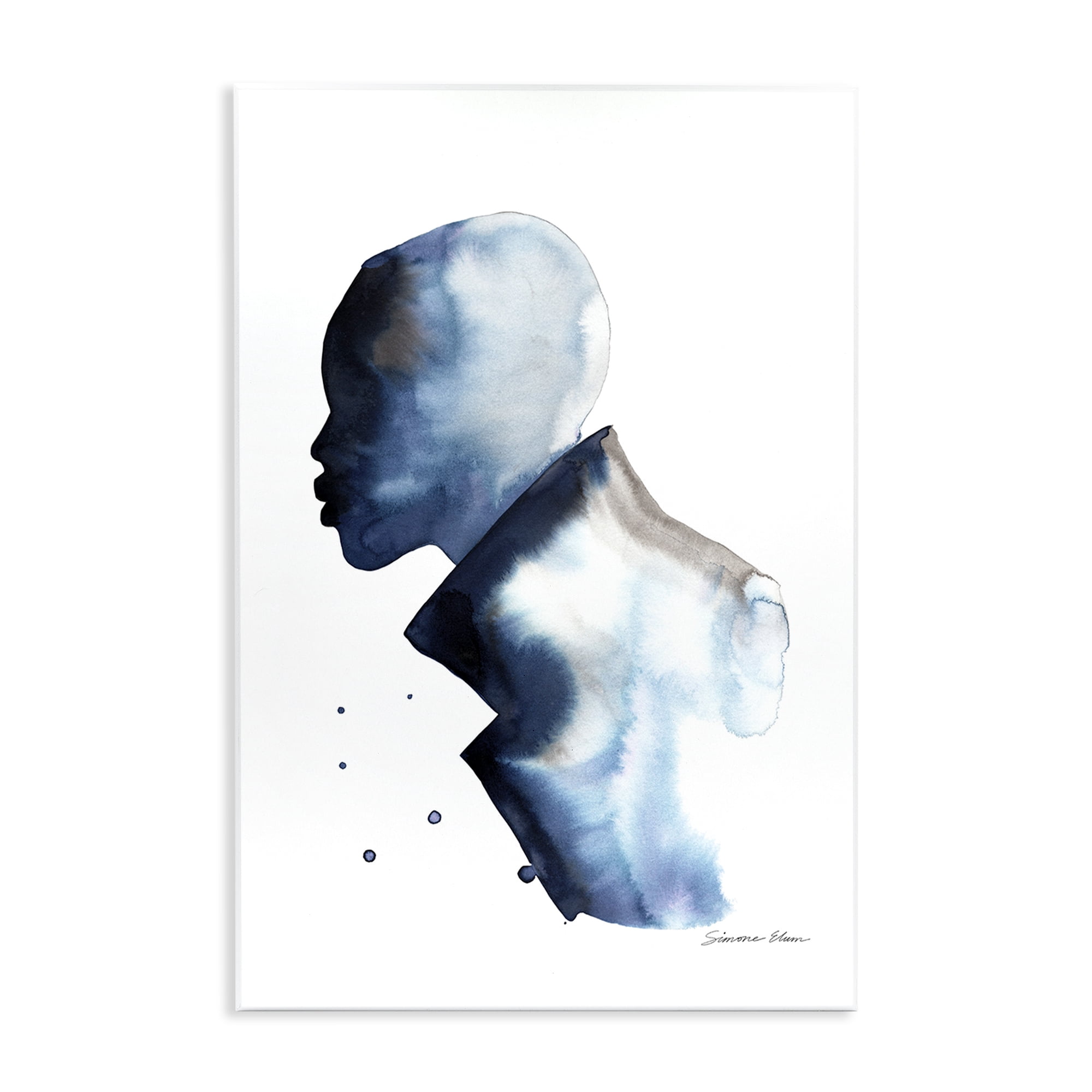 Stupell Industries Feeling Blue Portrait Silhouette Wall Plaque Art, design by Simone Elum