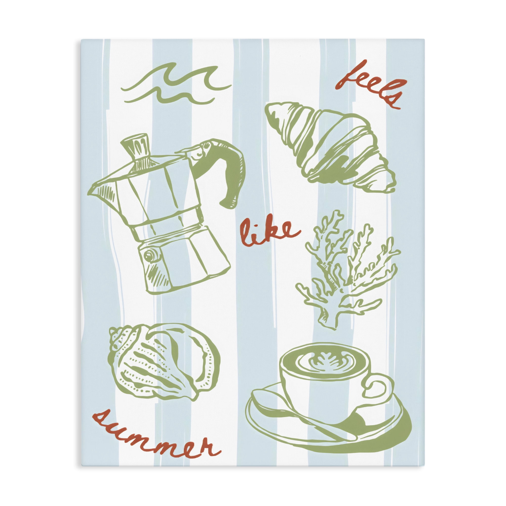 Stupell Industries Feels Like Summer on Stripes Canvas Wall Art, design by The Prints Vibe