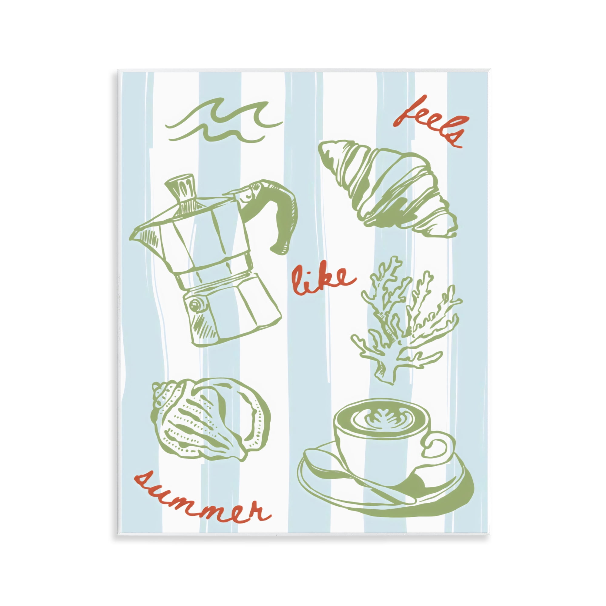 Stupell Industries Feels Like Summer on Stripes Wall Plaque Art, design by The Prints Vibe