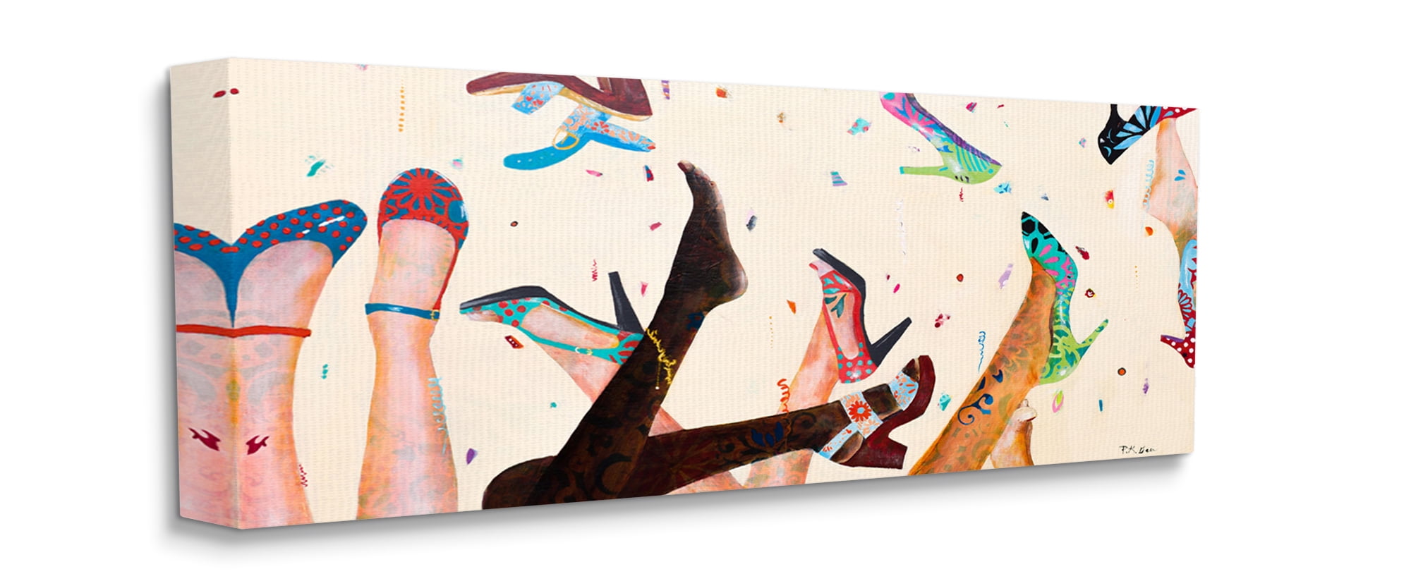 Stupell Industries Feet Throwing Heels Female Fashion Fun Canvas Wall Art, 20 x 48, Design by Pamela K. Beer