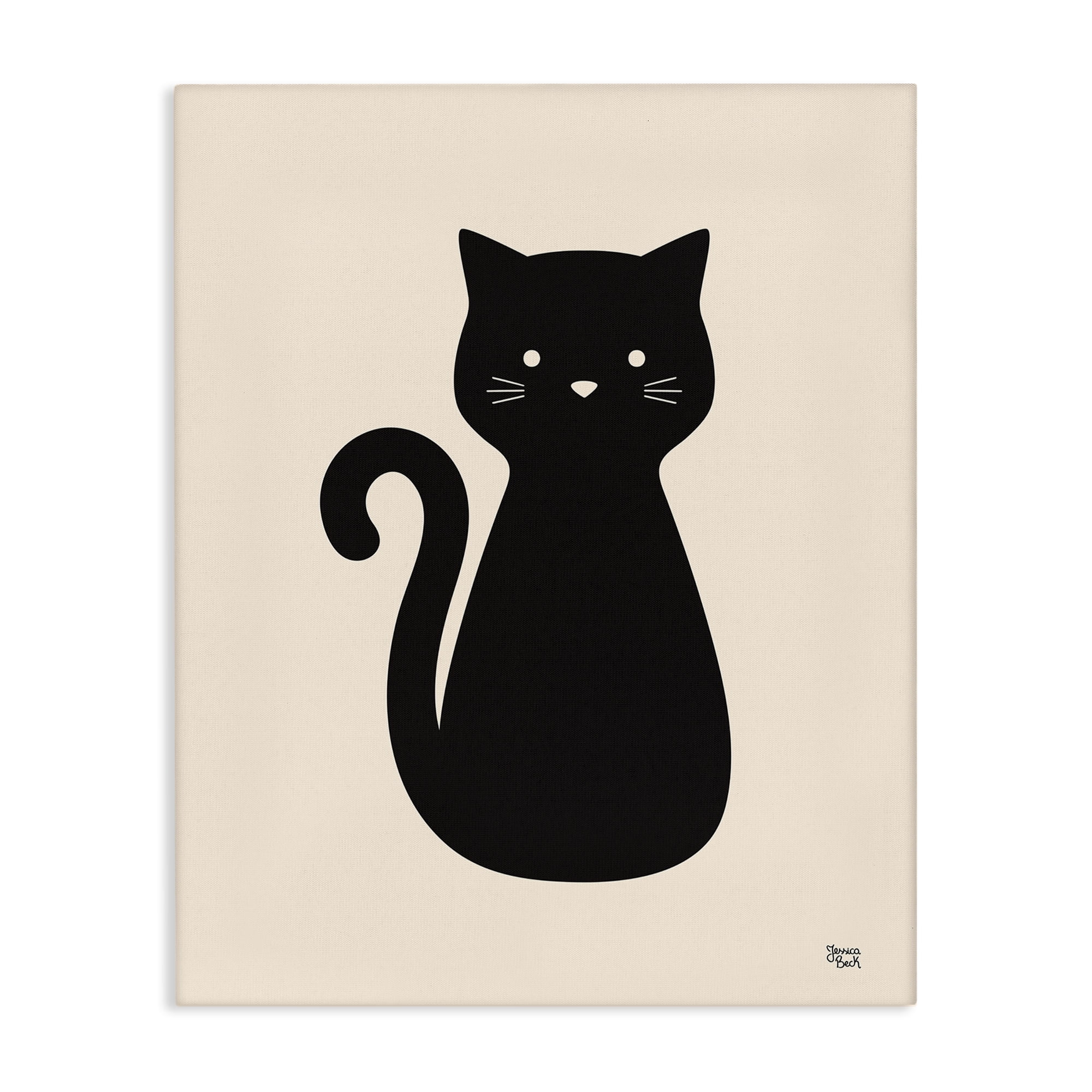Stupell Industries Feline Grace Black Cat Animals Painting Wrapped Canvas Art Print Wall Art, 24 x 30
