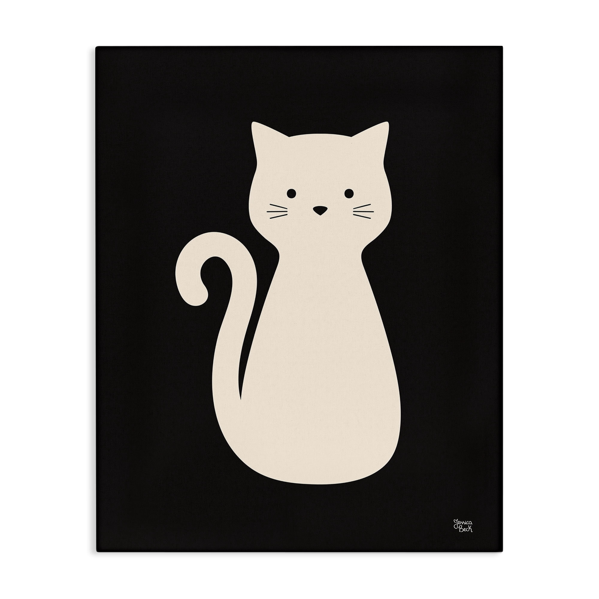 Stupell Industries Feline Grace White Cat Animals Painting Wrapped Canvas Art Print Wall Art, 36 x 48