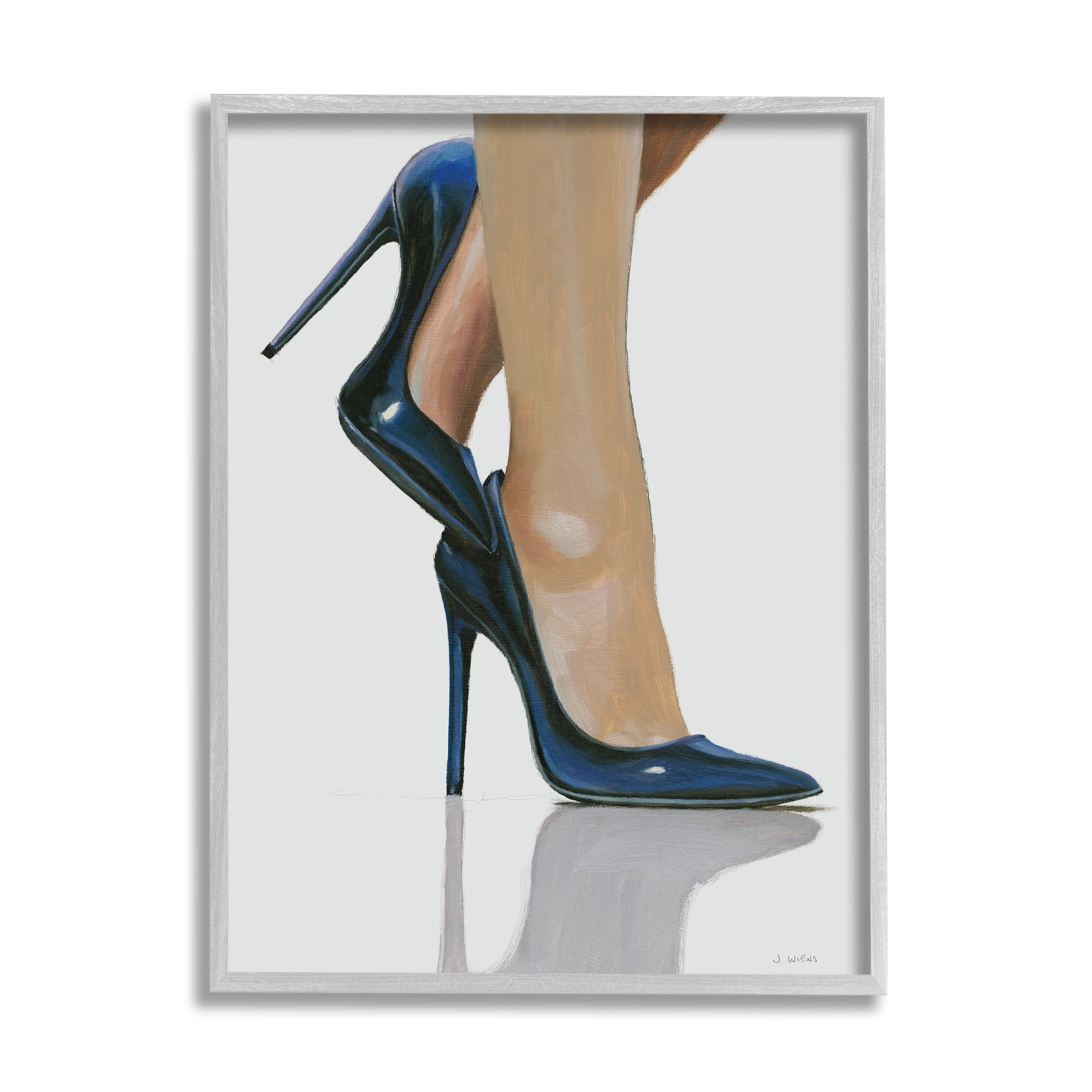 Stupell Industries Female Fashion Feet Black Stiletto High Heels, 16 x 20, Design by James Wiens