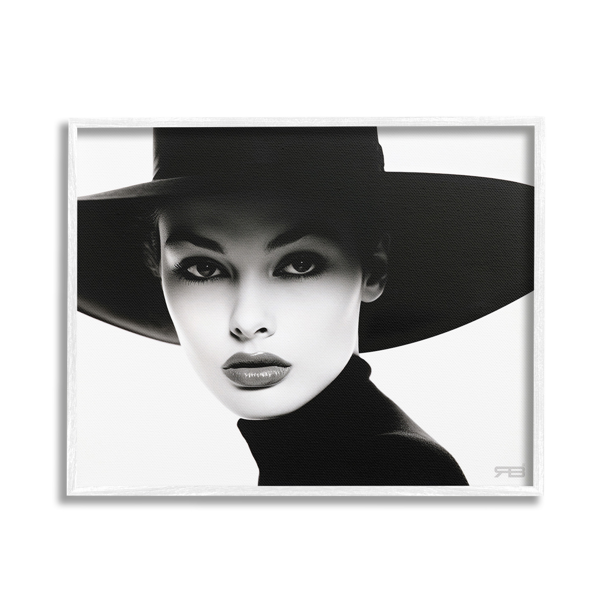 Stupell Industries Female Fashion Portrait Beauty & Fashion Painting White Framed Art Print Wall Art, 20 x 16
