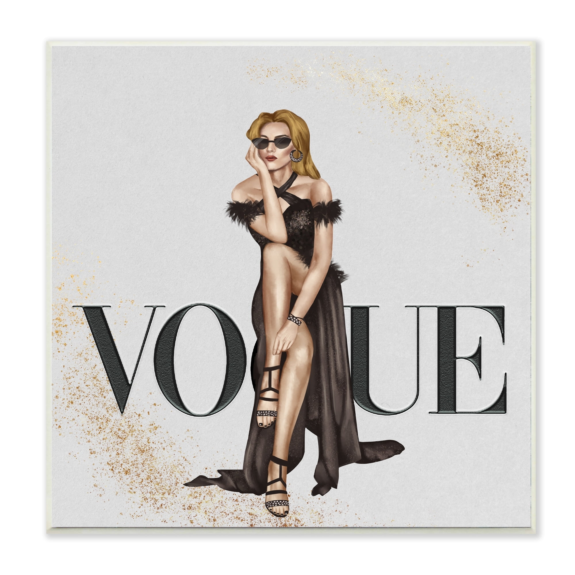 Stupell Industries Female Fashionista Black Dress Designer Brand Wall Plaque by Ziwei Li