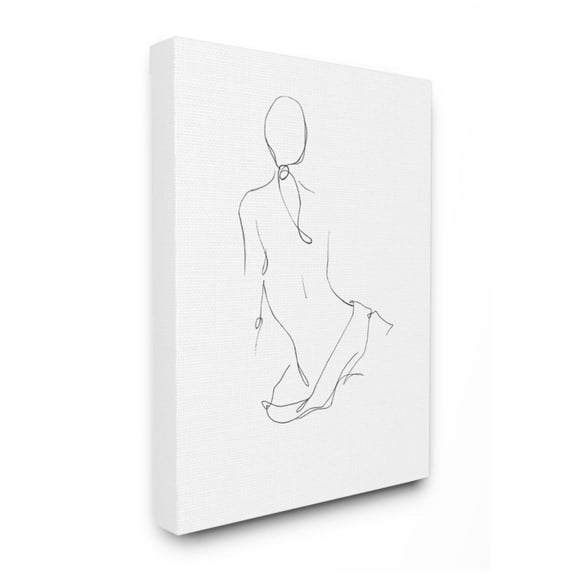 Stupell Industries Female Figure Pose Back Linework Minimal Design Design by Ethan Harper, 16" x 20"