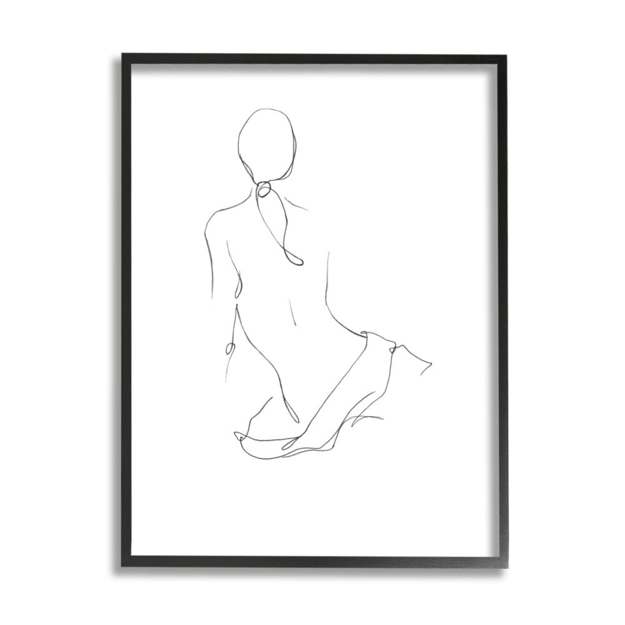 Stupell Industries Female Figure Pose Back Linework Minimal Design Design by Ethan Harper