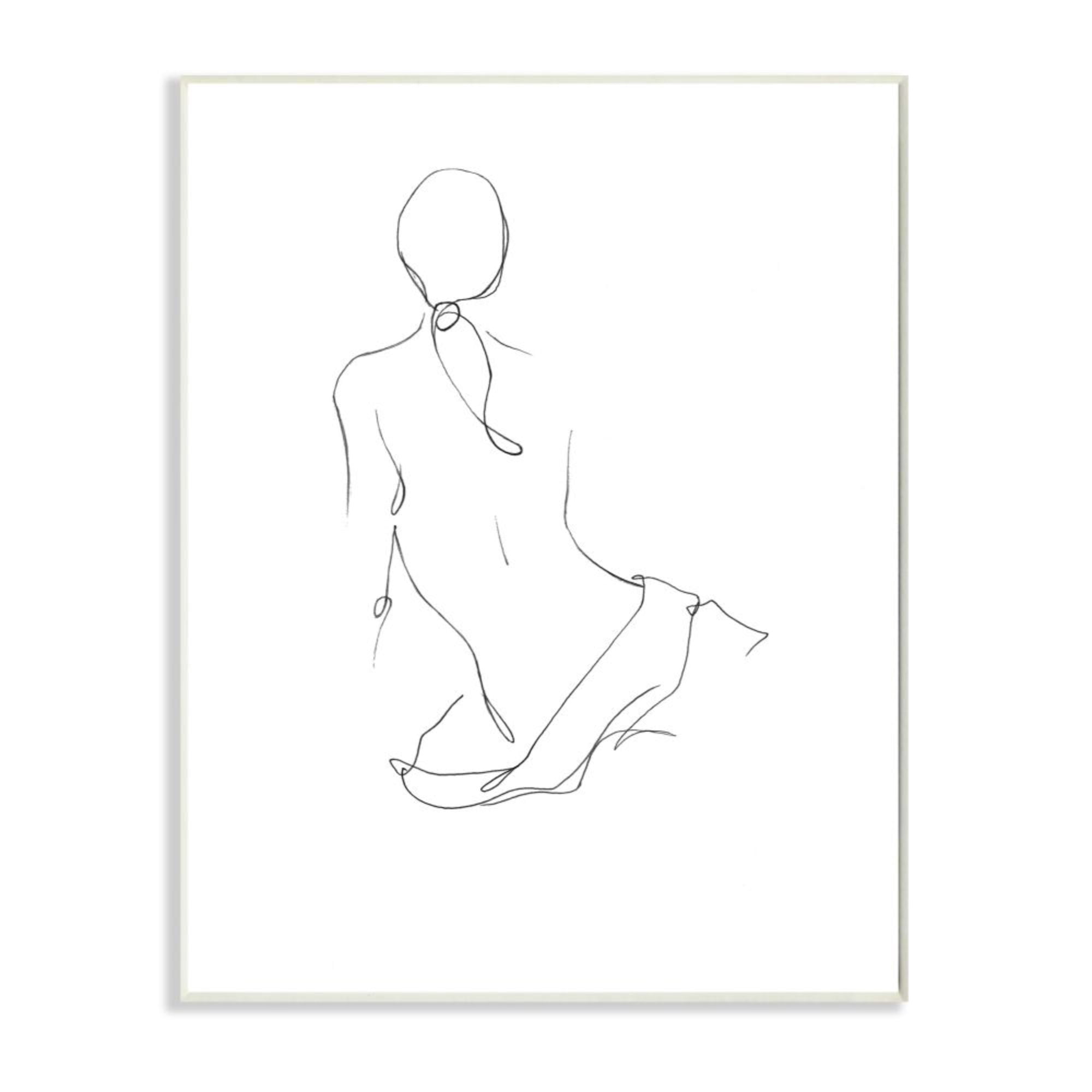 Stupell Industries Female Figure Pose Back Linework Minimal Design Design by Ethan Harper