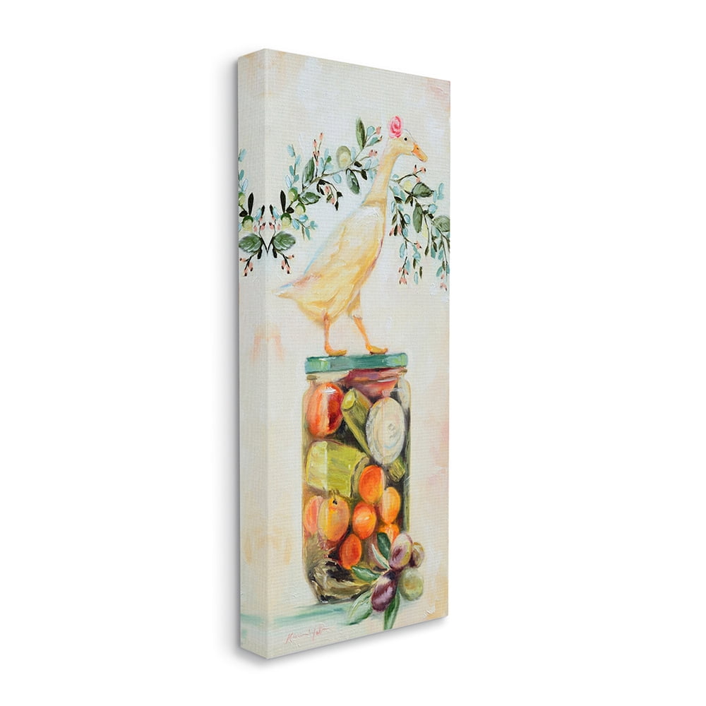 Stupell Industries Female Goose on Vegetable Jar Charming Kitchen Canvas Wall Art by Karen Weber Fine Art
