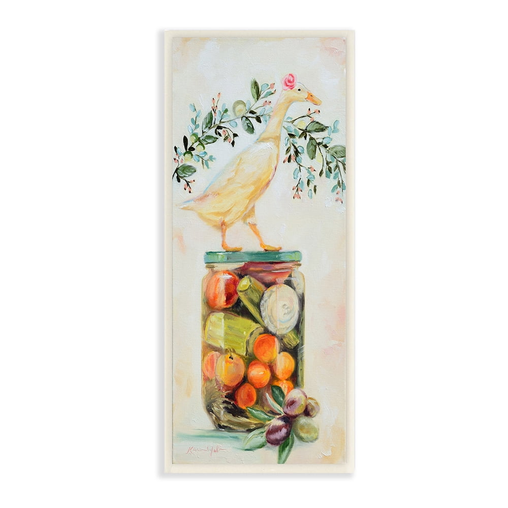 Stupell Industries Female Goose on Vegetable Jar Charming Kitchen Wall Plaque by Karen Weber Fine Art