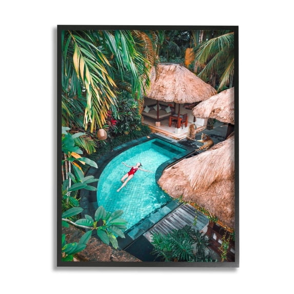 Stupell Industries Female In Tropical Pool Jungle Tigers Forest Design by Ziwei Li