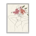 thumbnail image 1 of Stupell Industries Female Linework Pose Tropical Flower Sketch Gray Framed by Melissa Wang, 1 of 7