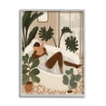 thumbnail image 1 of Stupell Industries Female Reading in Bath Tropical Palm Plants Grey Framed, 16 x 20, Design by Victoria Barnes, 1 of 7