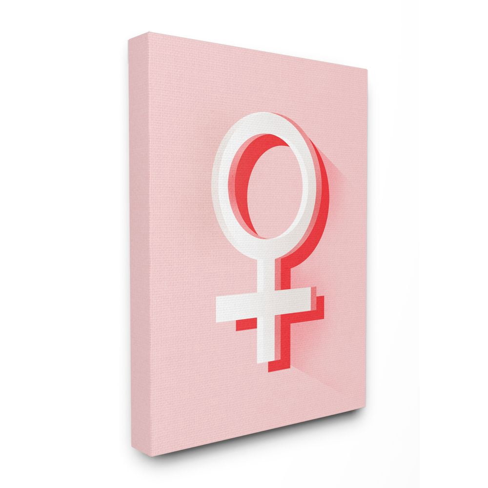 Stupell Industries Female Symbol Fashion Modern Pink Textured Design Super Canvas Wall Art by Daphne Polselli