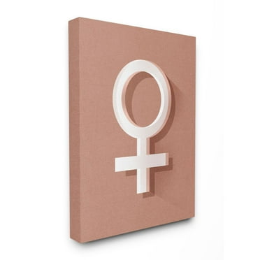 Stupell Industries Female Symbol Modern Pink Textured Design Super Canvas Wall Art by Daphne Polselli