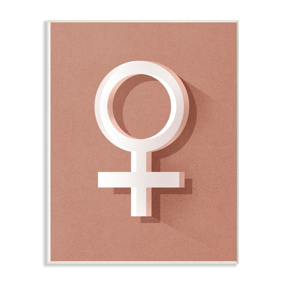 Stupell Industries Female Symbol Modern Pink Textured Design Wall Plaque Art by Daphne Polselli