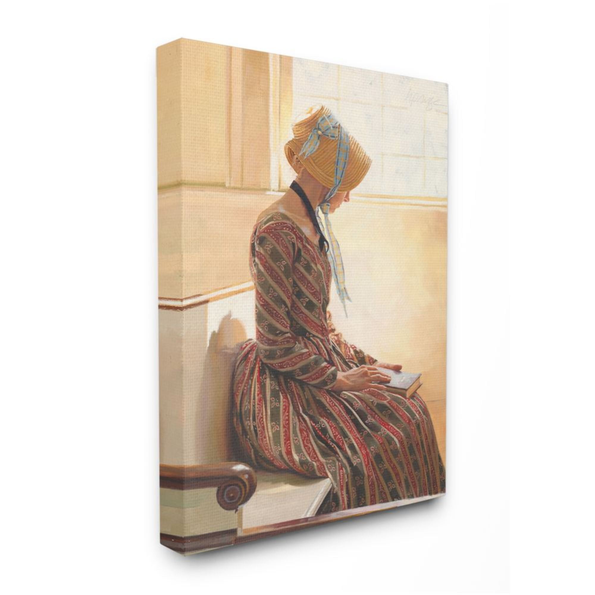Stupell Industries Female in Traditional Clothing with Book Design by Heide Presse, 36" x 48"
