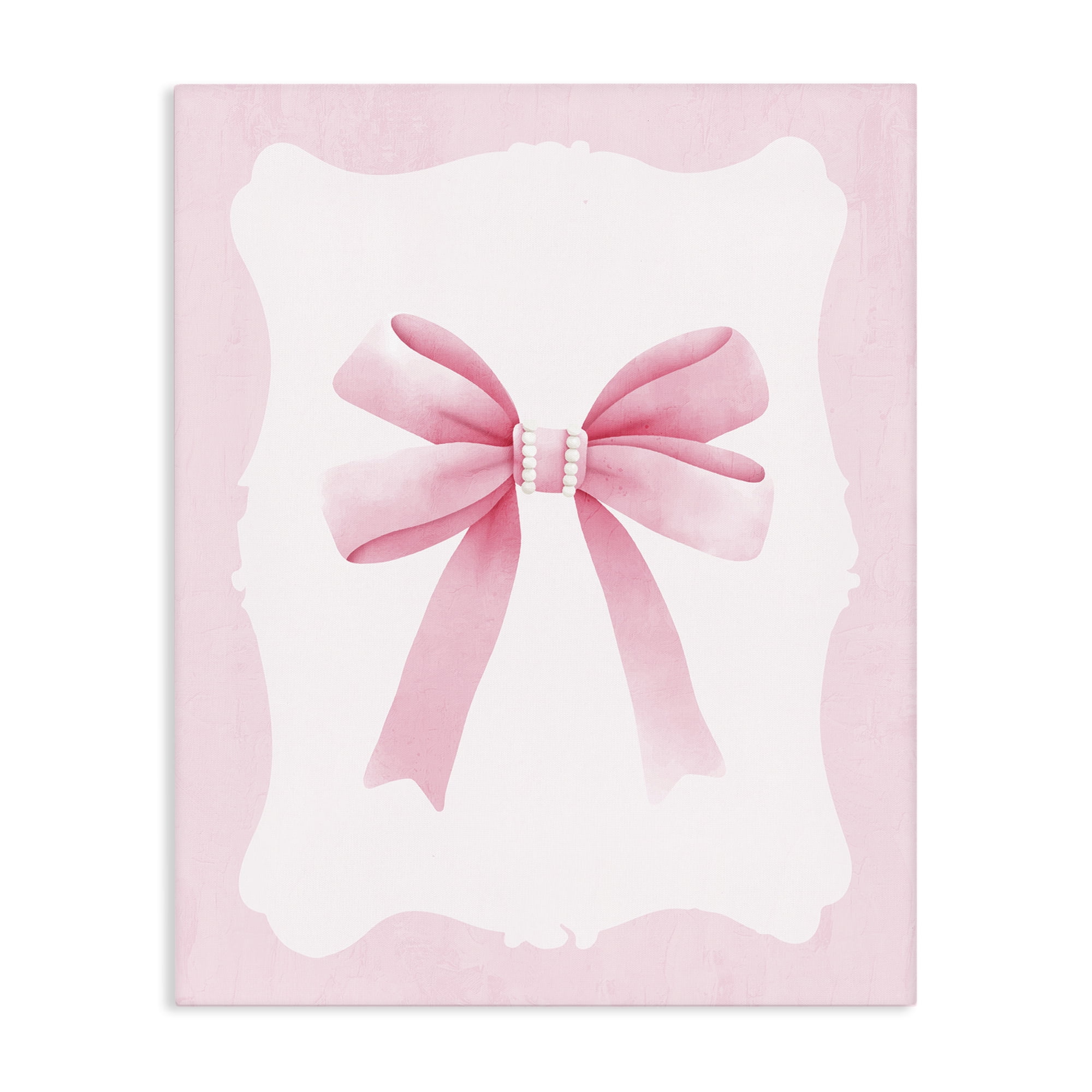 Stupell Industries Feminine Bow with Pearls Canvas Wall Art, design by Kim Allen