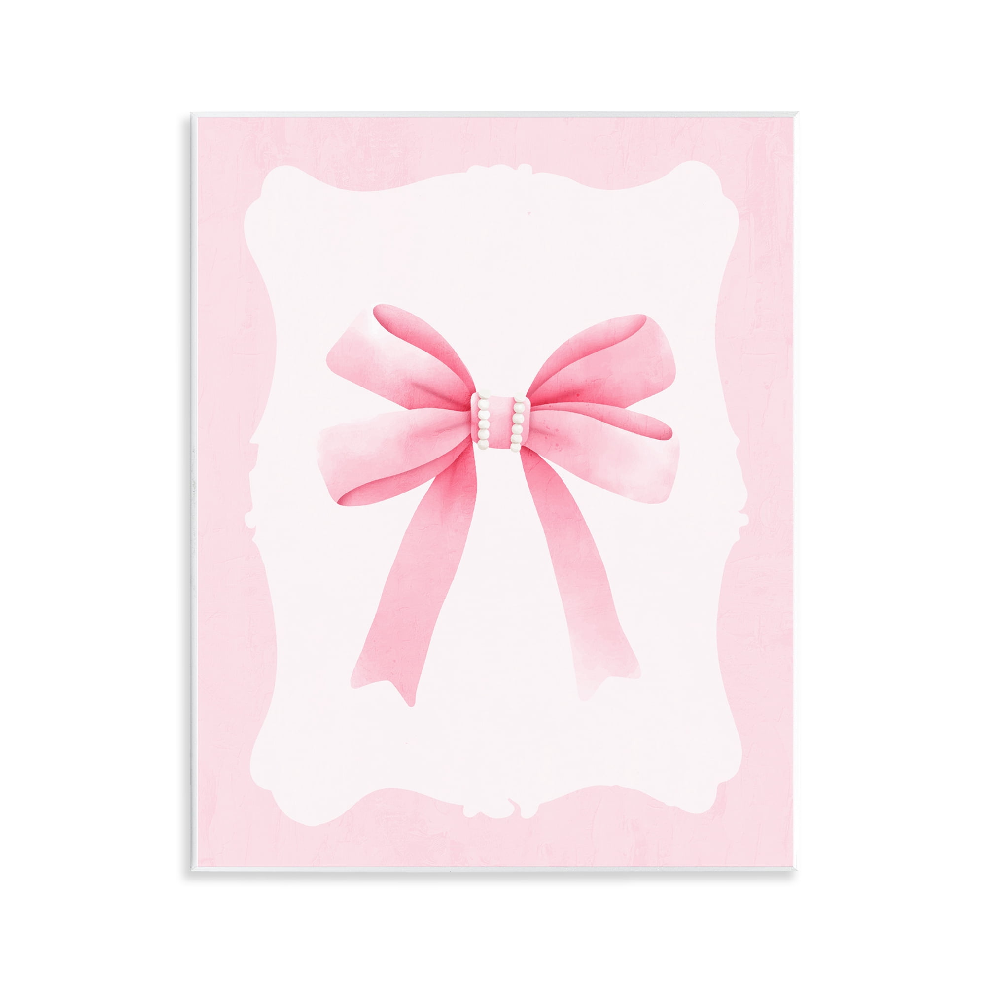 Stupell Industries Feminine Bow with Pearls Wall Plaque Art, design by Kim Allen