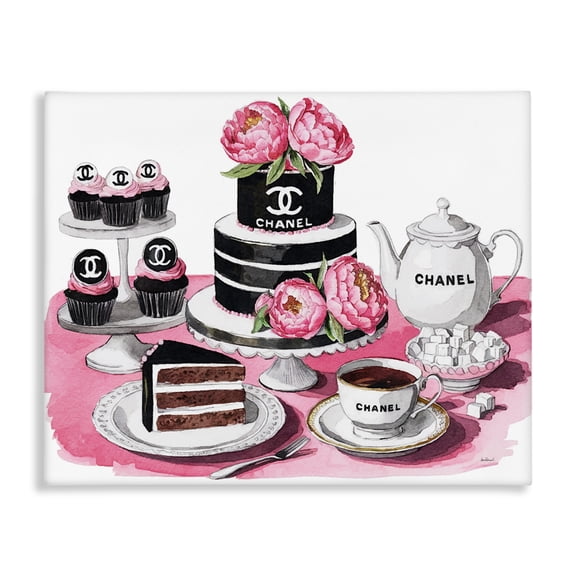 Stupell Industries Feminine Chic Dessert Spread Canvas Wall Art design by Amanda Greenwood, 24 x 30