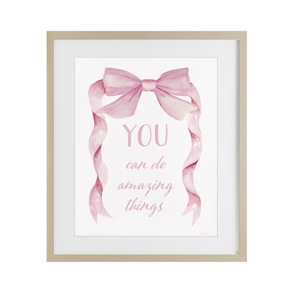 Stupell Industries Shabby Chic Feminine Encouragement Ribbon Birch Framed Print Under Glass, 17 x 21, by Cindy Jacobs