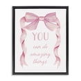 thumbnail image 1 of Stupell Industries Shabby Chic Feminine Encouragement Ribbon Black Floating Frame Canvas Art, 17 x 21, by Cindy Jacobs, 1 of 8
