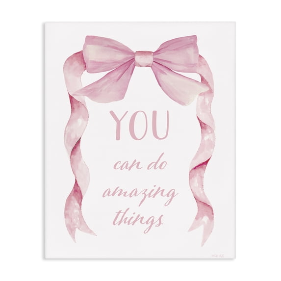Stupell Industries Shabby Chic Feminine Encouragement Ribbon Canvas Art, 36 x 48, by Cindy Jacobs