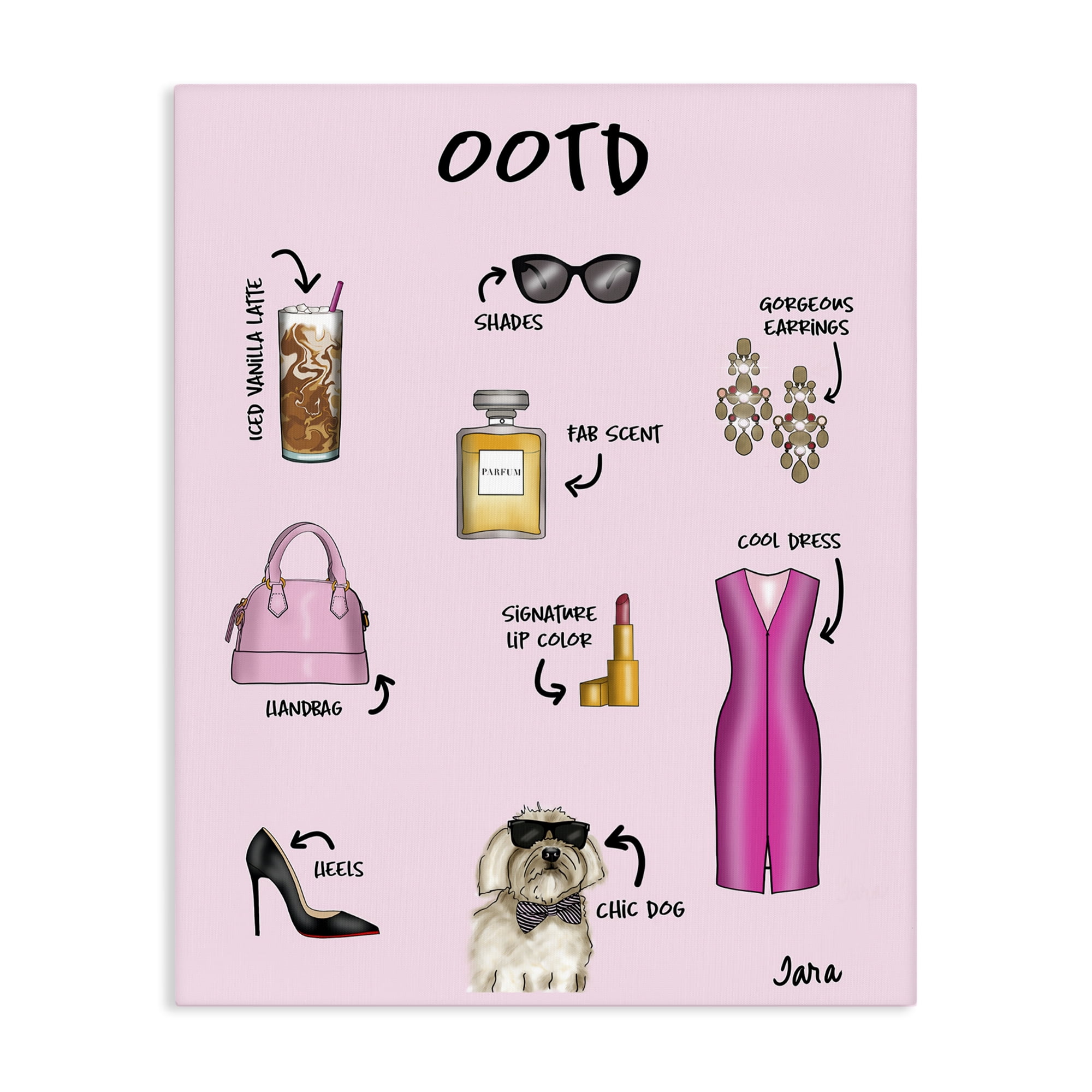 Stupell Industries Feminine Glam Outfit of the Day Canvas Wall Art, design by Tara Boone